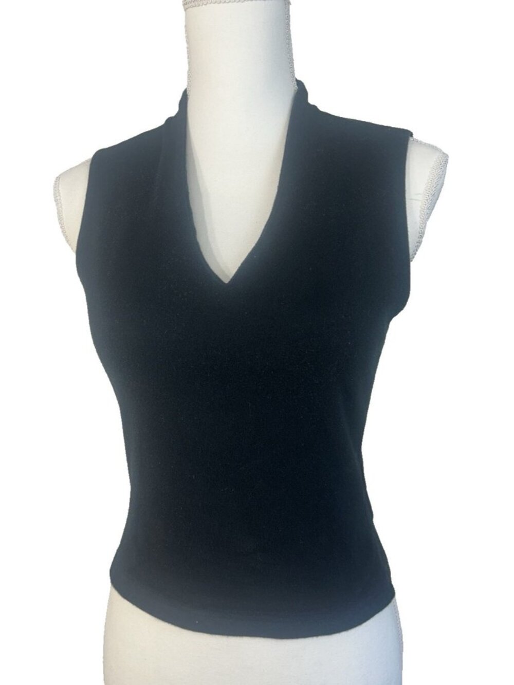 Y2K DH Derek Heart Ladies Black knit top Sz M Whimsygoth Coquette RenFare